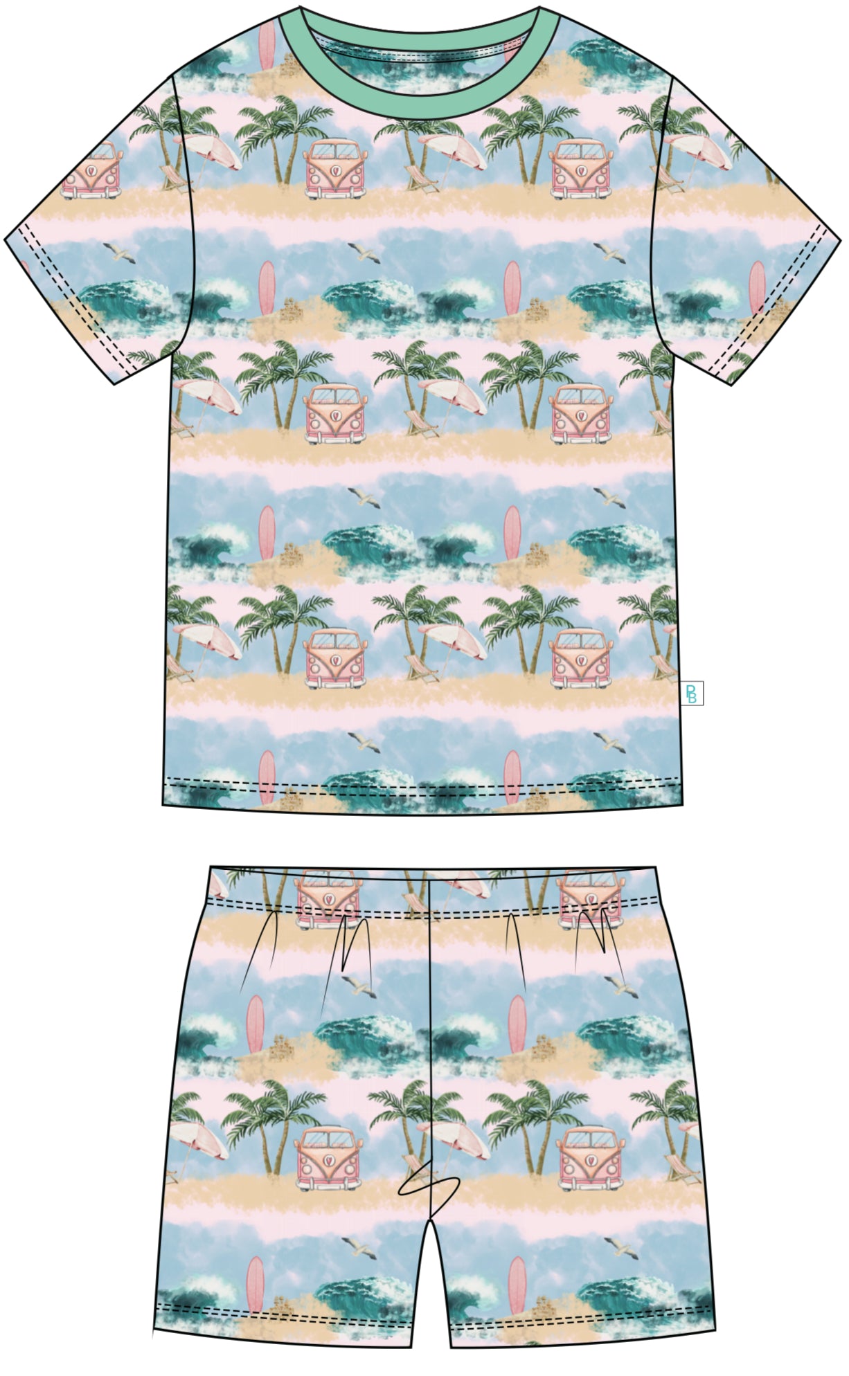 Surfs Up 2pc Short Set